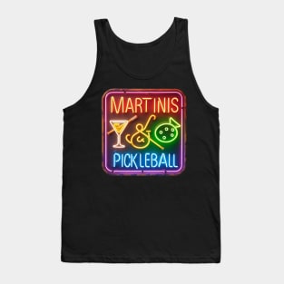 Martinis & Pickleball Retro Neon Sign Tank Top